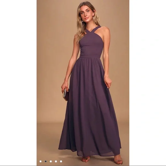 Lulus Dresses Lulus Air Of Romance Dusty Purple Maxi Dress